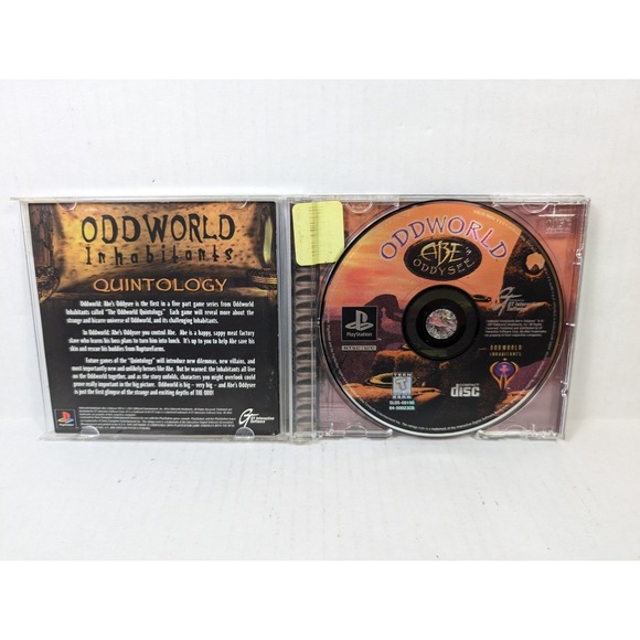 Oddworld Abe Oddysee PS1 Complete Tested Sony Playstation Black Label 1997 - Picture 7 of 7